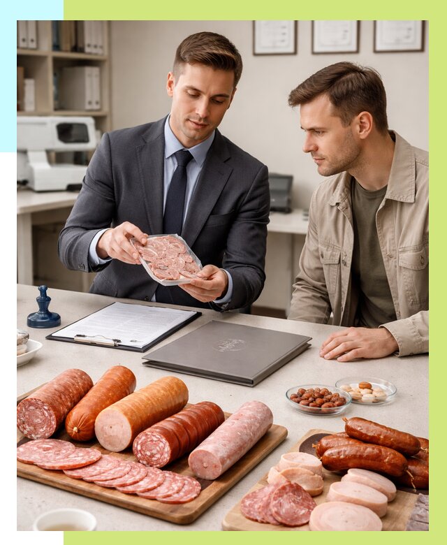 Сертификация колбасных изделий в Фурманове от 7641 р. | Алешин-Фрв